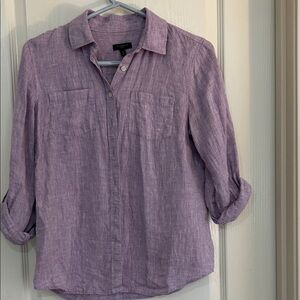 Talbots Lavender Linen Shirt